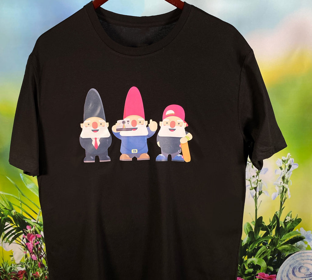 Hanging with the Gnomies Gnomes Unisex Men’s Black T-Shirt Gnome