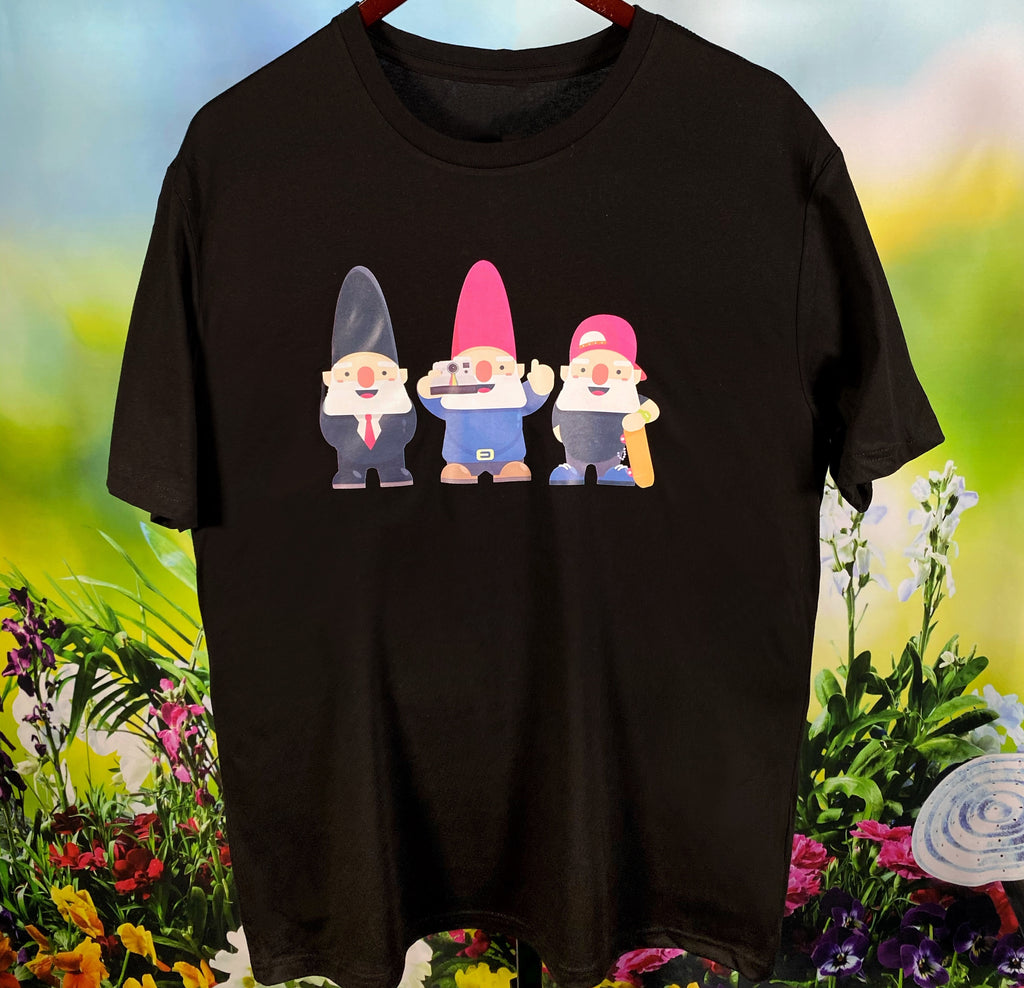 Hanging with the Gnomies Gnomes Unisex Men’s Black T-Shirt Gnome