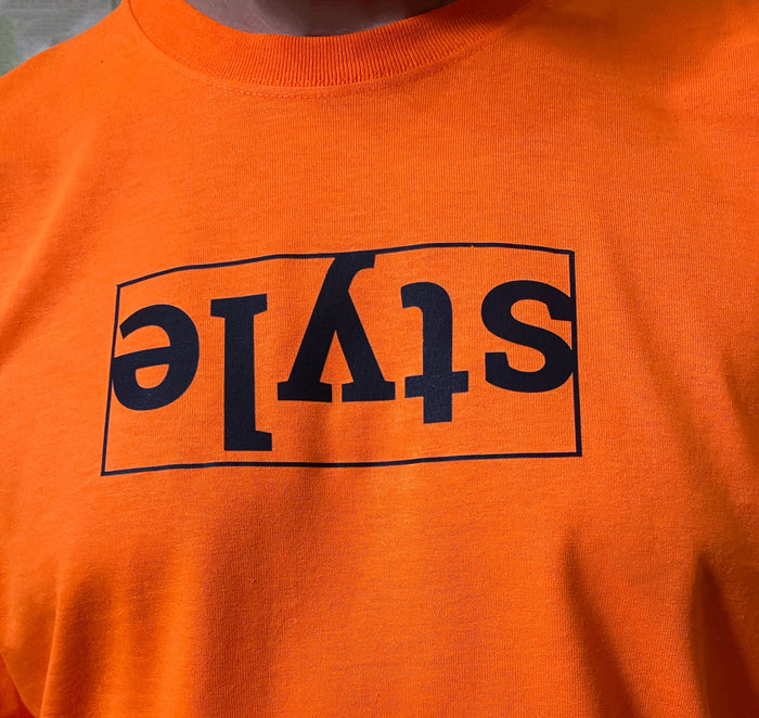 Box Logo Style Orange Mens' T-Shirt