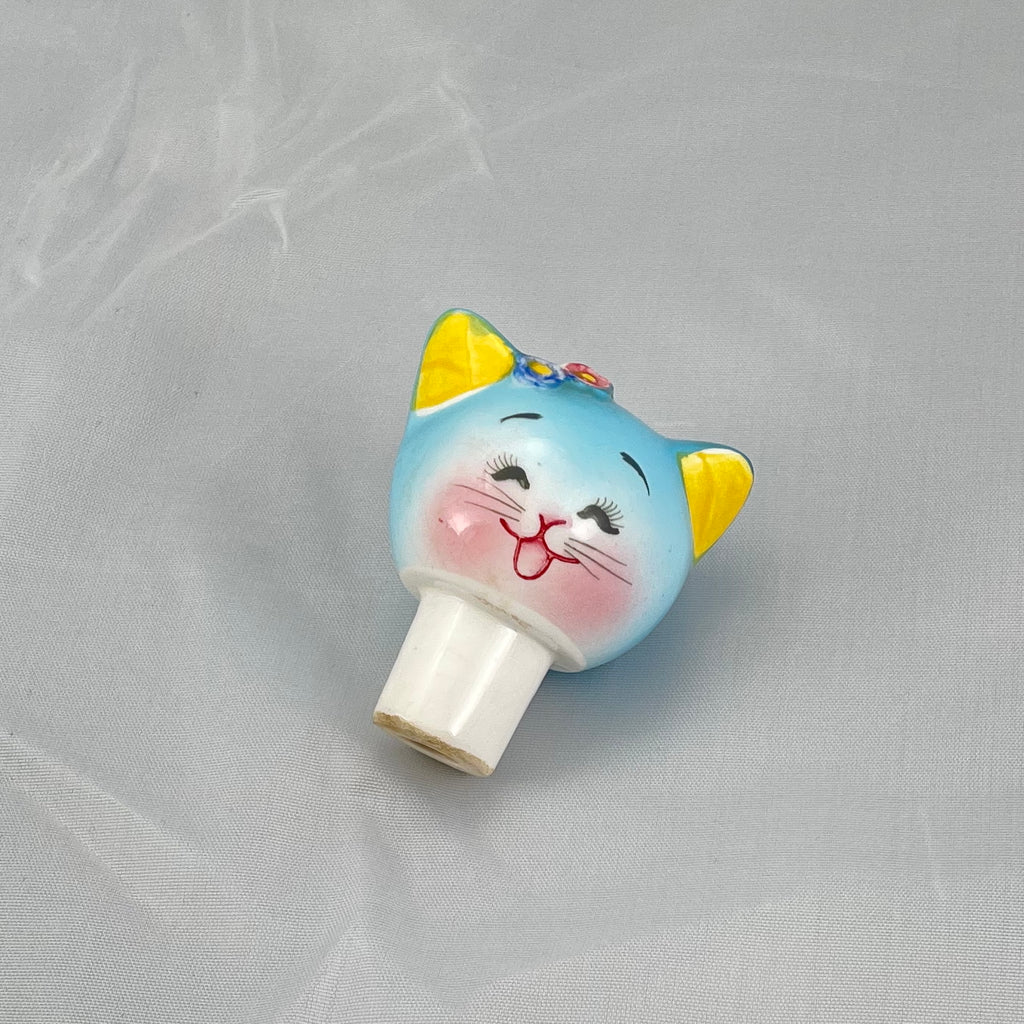 Vintage Norcrest Blue Cat Oil Cruet RARE PY Japan Kitch Anthropomorphic