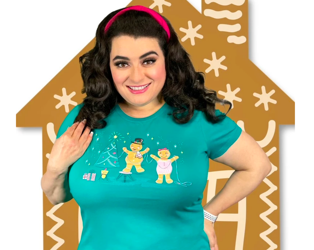 Retro Gingerbread Christmas Cuties Tee