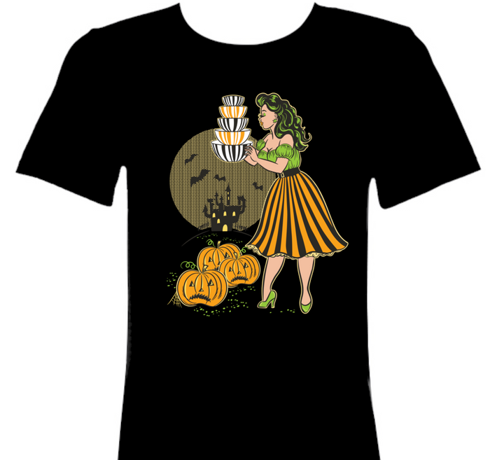 Haunted Honey Catherineholm Mid-Century Halloween Stack T-Shirt