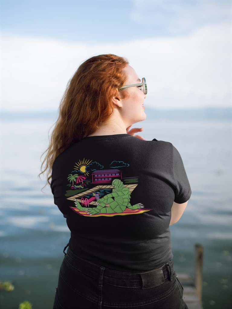The Creature Double Design Relaxing Vacation 100% Recycled Cotton Fabric Unisex T-Shirt Eco-Friendly