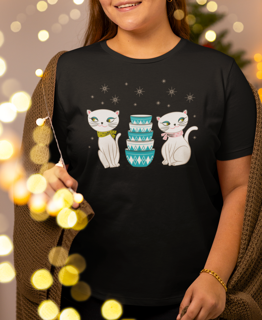 Pyrex Stack & Holt Howard Cozy Kittens Mid-Century Masterpiece Ladies T-Shirt