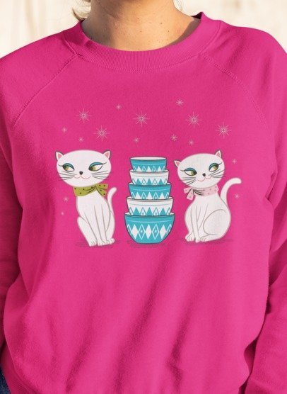 Pink hot sale cat sweatshirt