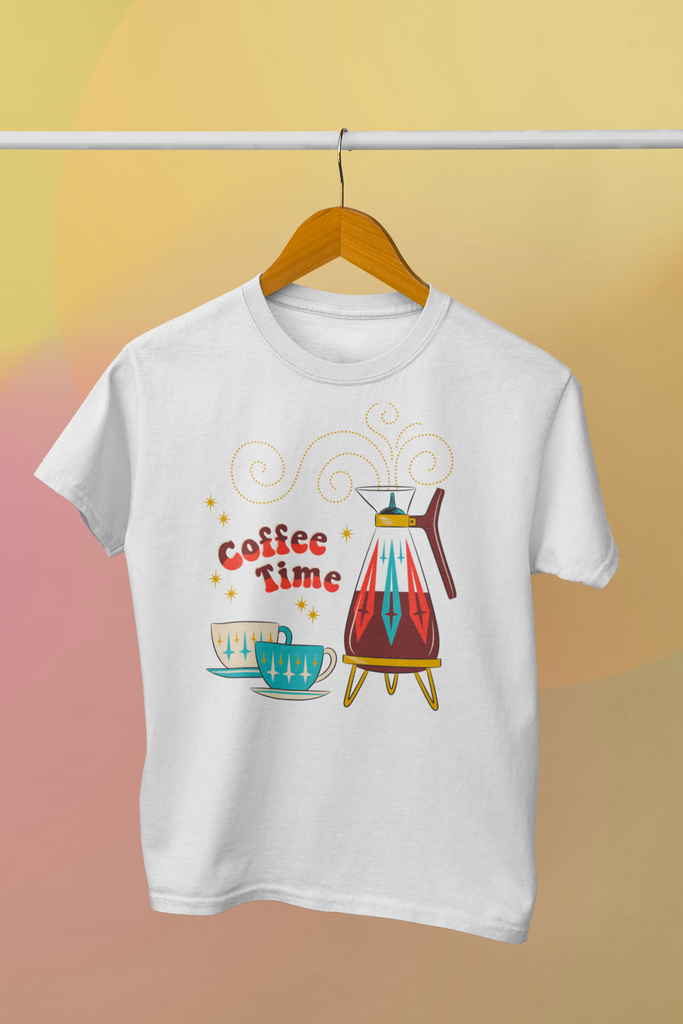 Mid-Century Modern Coffee Time White T-Shirt