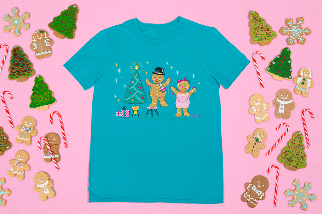 Retro Gingerbread Christmas Cuties Tee