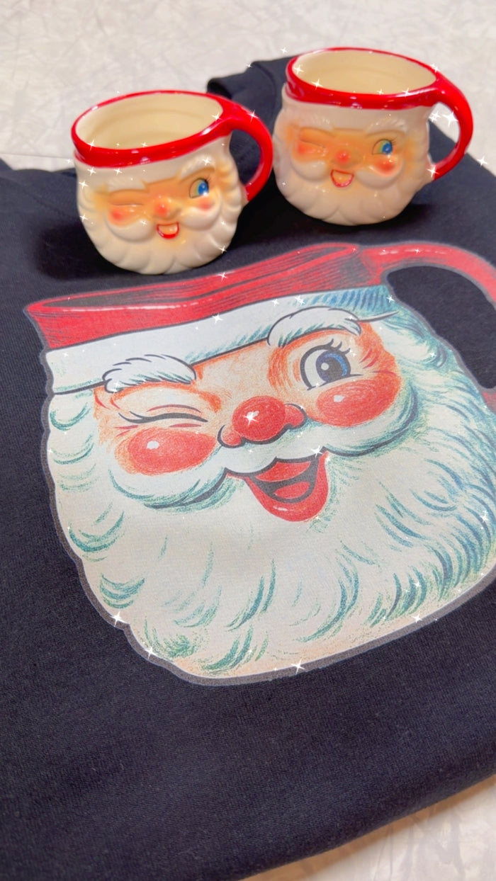 Santa Mug Crewneck Sweatshirt Holt Howard Christmas - Unisex