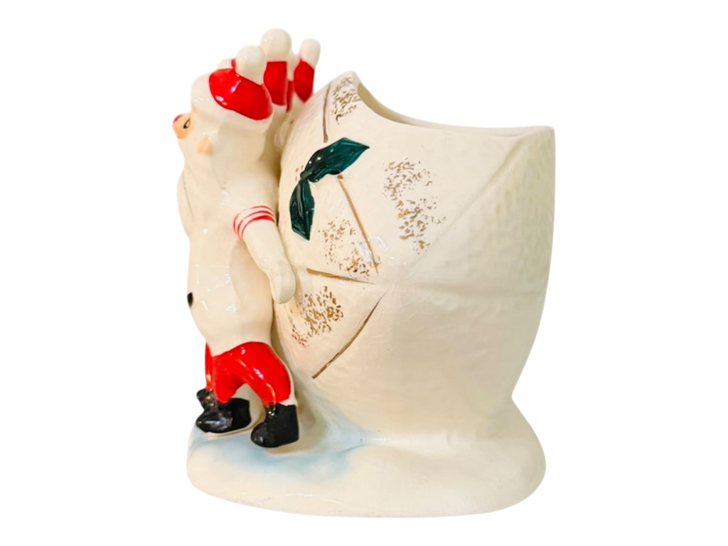 Vintage Relpo Holt Howard Noel Football Santa Planter Ultra-Rare MCM Christmas Japan