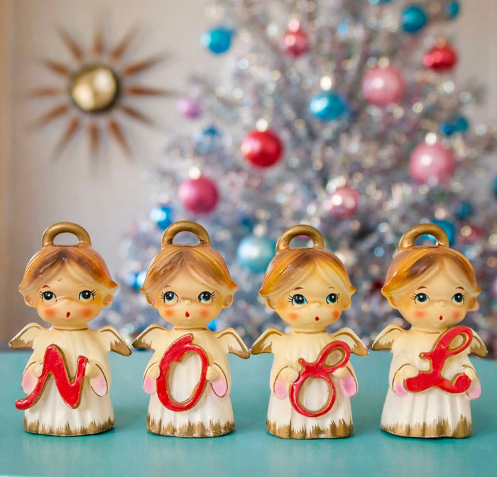 Vintage NOEL Choir Angels Figurines 1950s Capri Creations Japan MCM