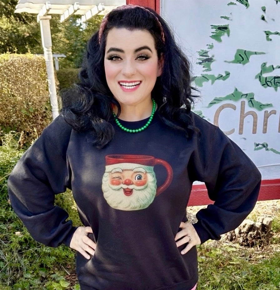 Santa Mug Crewneck Sweatshirt Holt Howard Christmas - Unisex