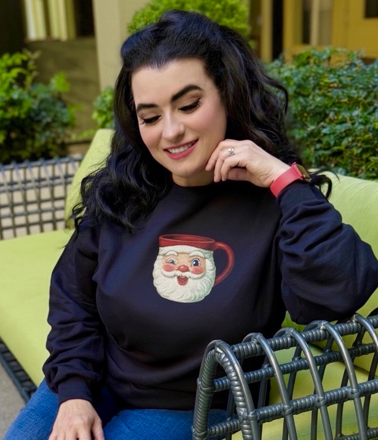 Santa Mug Crewneck Sweatshirt Holt Howard Christmas - Unisex