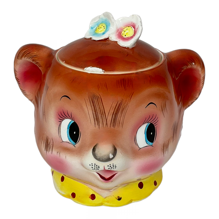 Vintage Anthropomorphic Enesco PY Lil Little Bear Cookie Jar VERY HTF Japan 50s