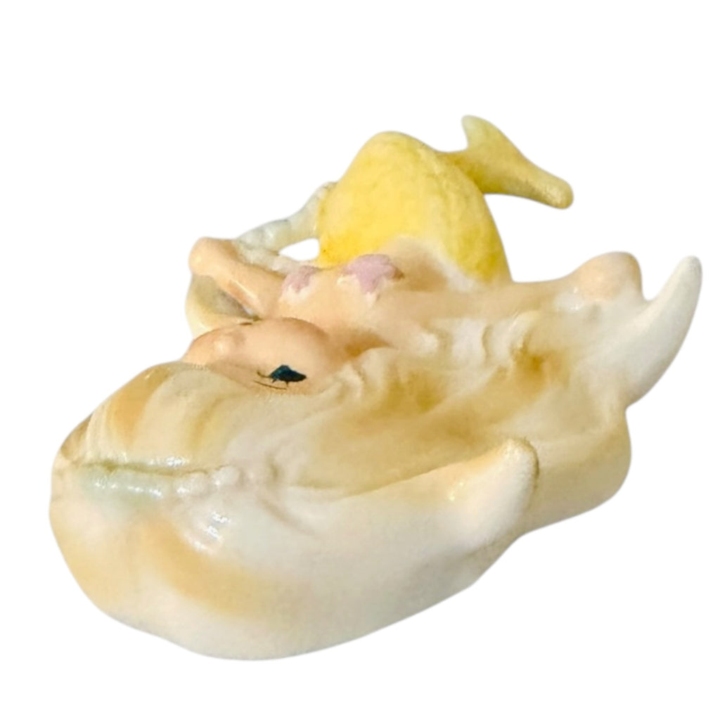 Vintage Lefton Mermaid Wall Plaques Rare Set of 3 Pink Yellow MCM Japan Kitsch Retro Bathroom