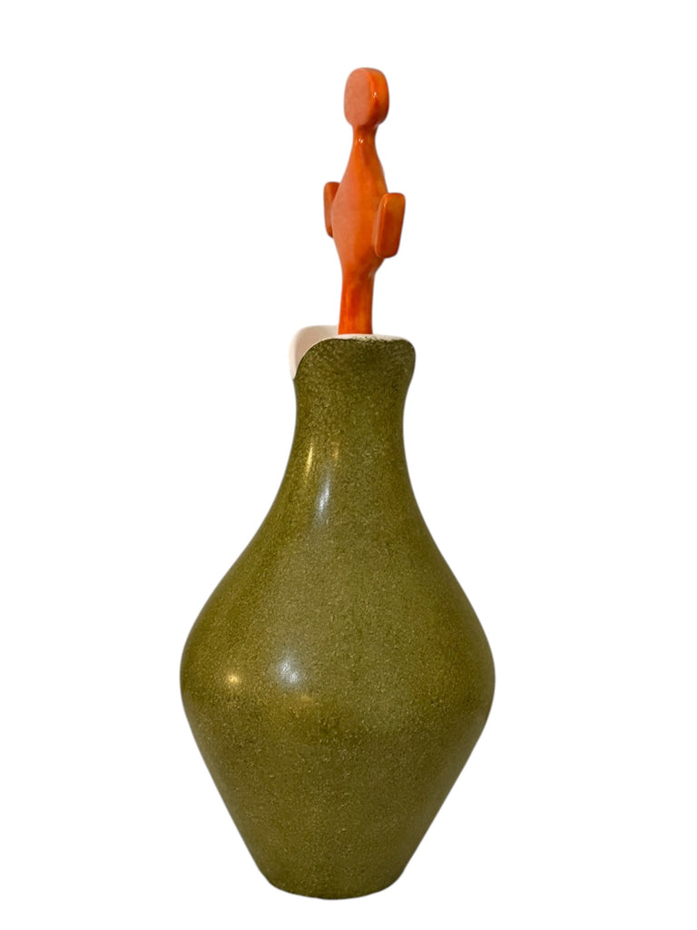 Vintage Holt Howard 1958 Pixieware Devil Brew Liquor Decanter Green Solid Base RARE