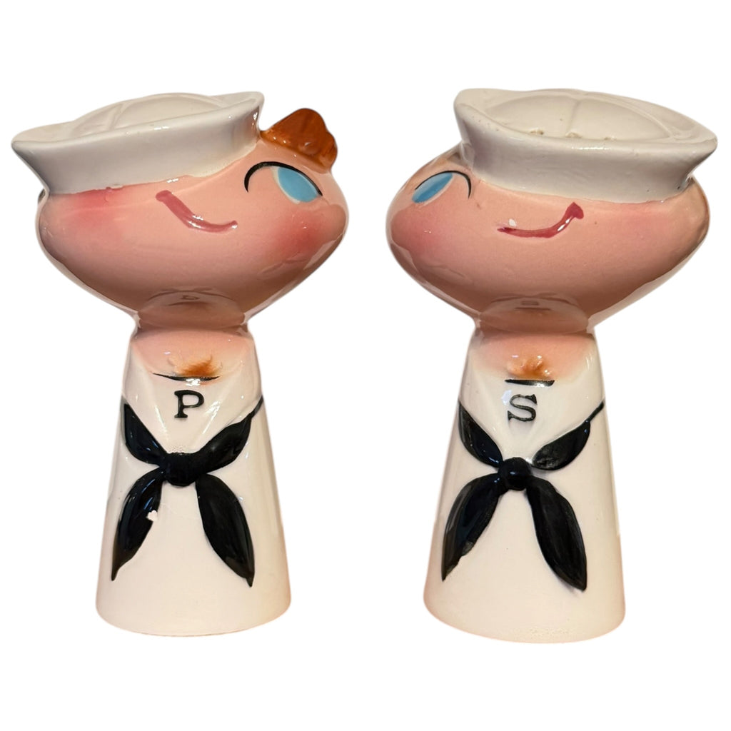 Vintage Holt Howard Bell Bottom Gobs Sailor Salt and Pepper Shakers Pixieware Figurines 1960 Japan MCM