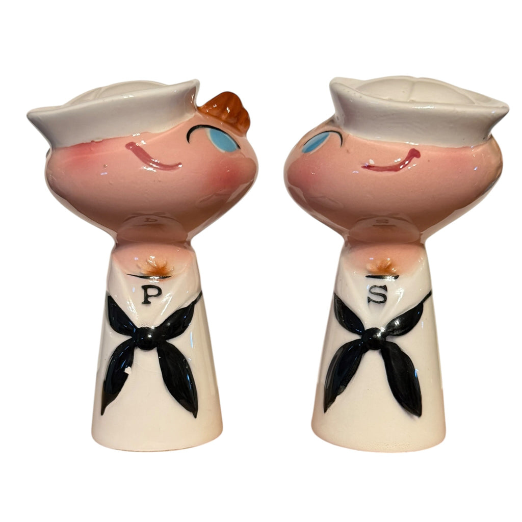 Vintage Holt Howard Bell Bottom Gobs Sailor Salt and Pepper Shakers Pixieware Figurines 1960 Japan MCM