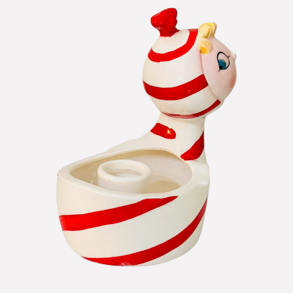 Vintage Holt Howard Lil’ Candy Cane Angel Planter and Candle Holder MCM Japan