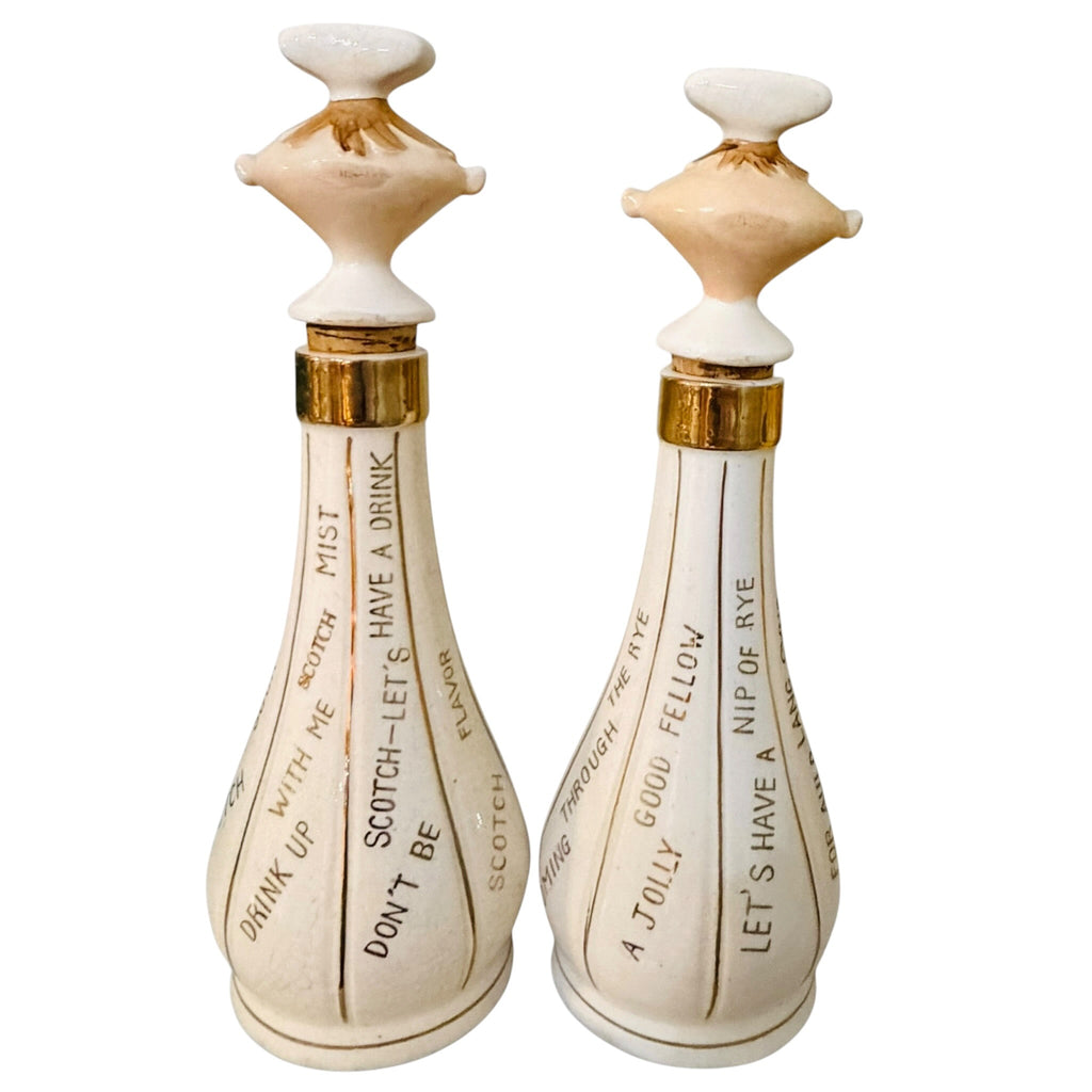 Vintage Holt Howard Pixieware Scotch and Rye Decanter Set MCM Barware Japan