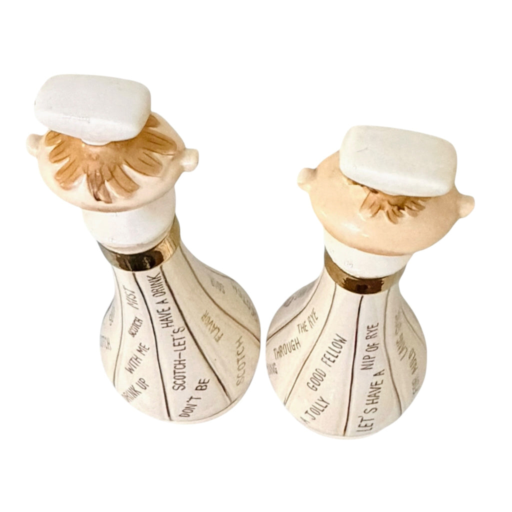 Vintage Holt Howard Pixieware Scotch and Rye Decanter Set MCM Barware Japan