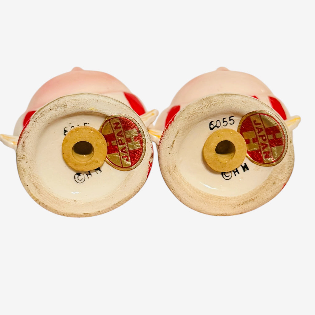 Vintage Holt Howard Christmas Candy Cane Angels Lil Salt & Pepper Shakers Pixieware MCM Japan