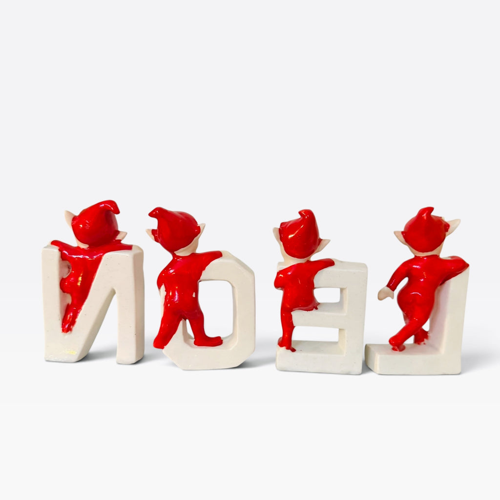 Vintage NOEL Elves Pixies Figurines 1950s Japan Mid-Century Christmas Kitsch MCM