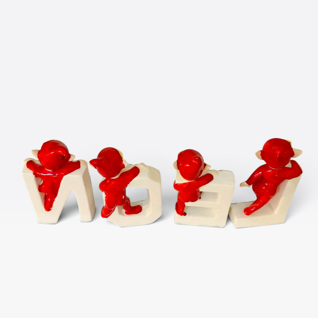 Vintage NOEL Elves Pixies Figurines 1950s Japan Mid-Century Christmas Kitsch MCM