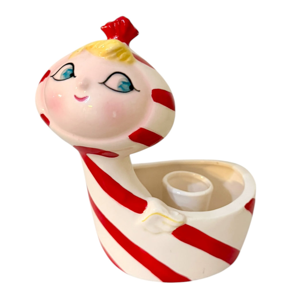 Vintage Holt Howard Lil’ Candy Cane Angel Planter Candle Holder MCM Japan Kitsch