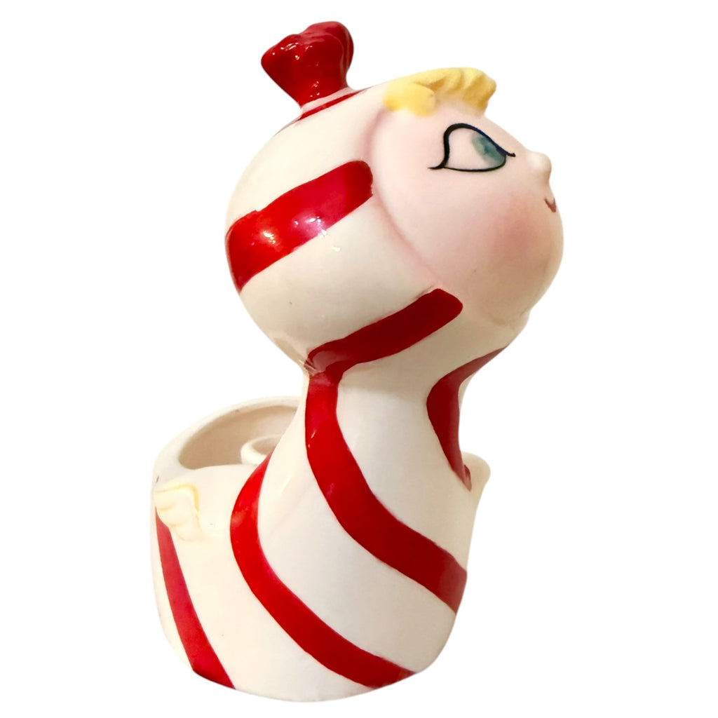 Vintage Holt Howard Lil’ Candy Cane Angel Planter Candle Holder MCM Japan Kitsch