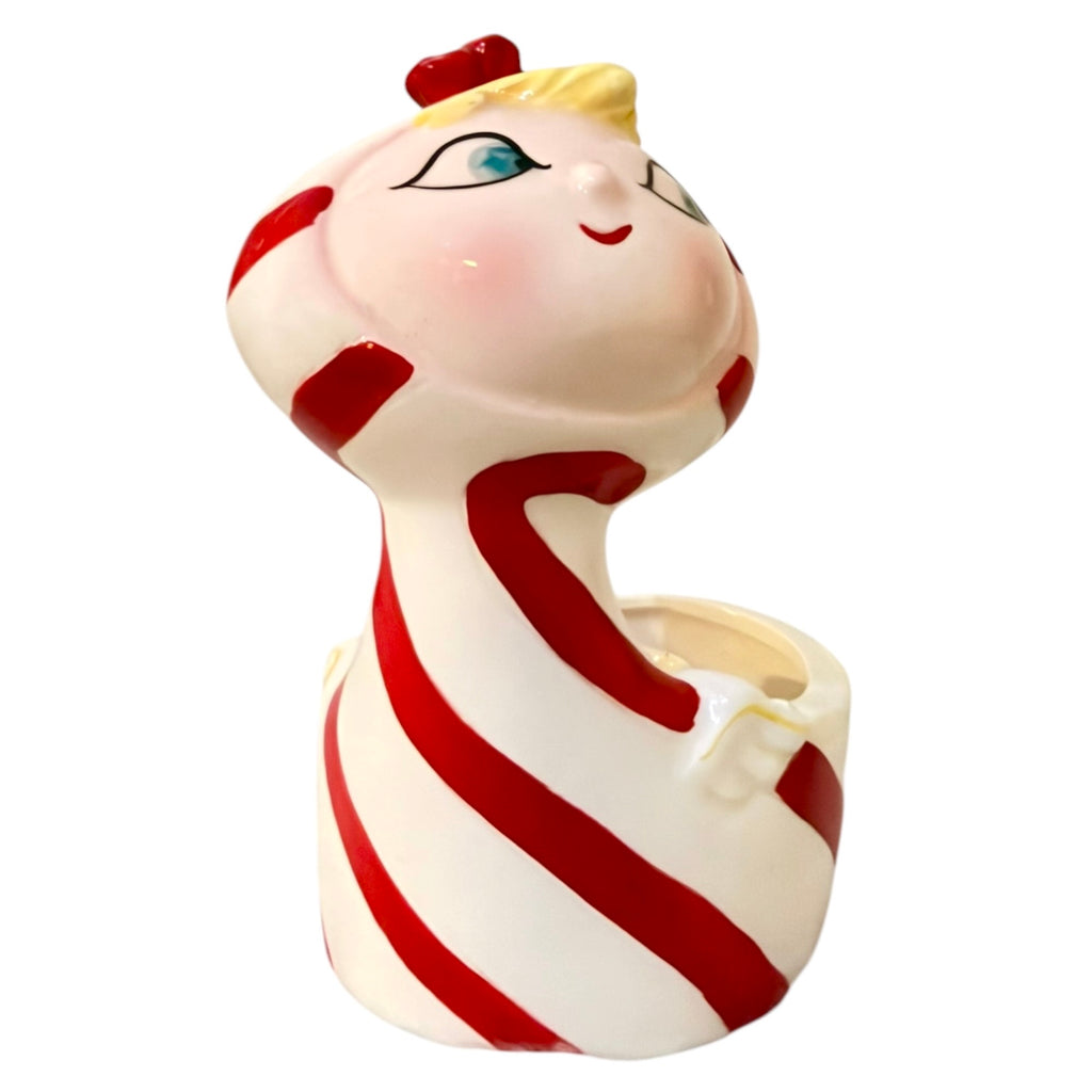 Vintage Holt Howard Lil’ Candy Cane Angel Planter Candle Holder MCM Japan Kitsch