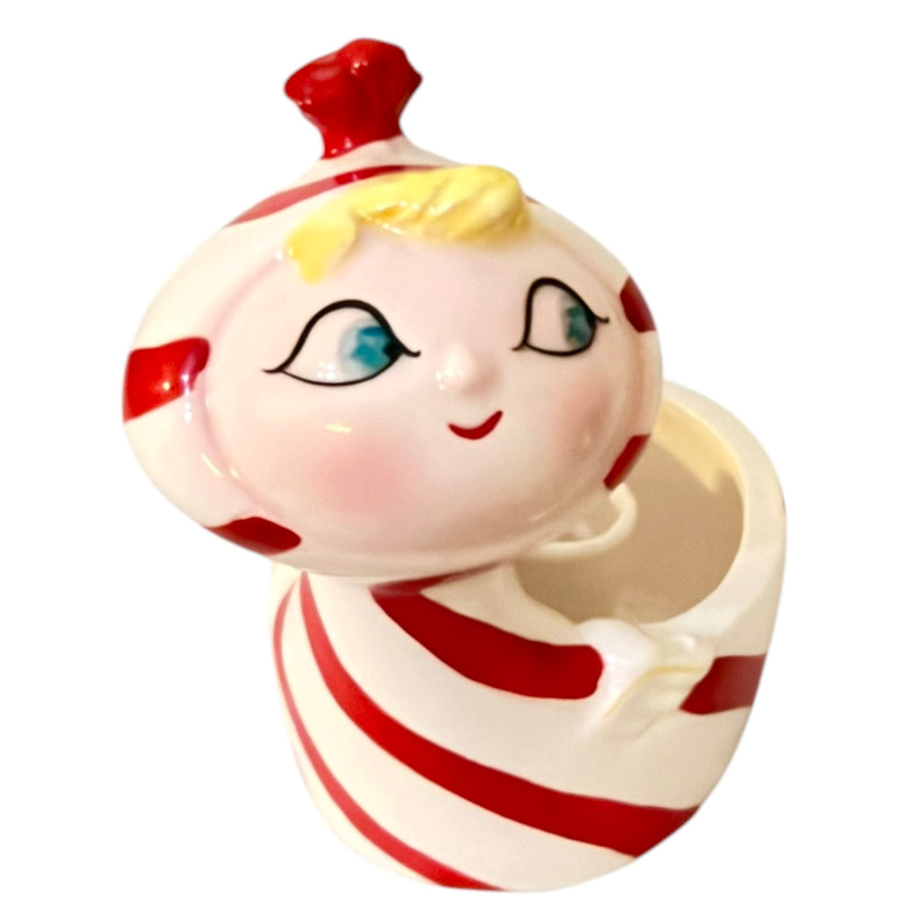 Vintage Holt Howard Lil’ Candy Cane Angel Planter Candle Holder MCM Japan Kitsch
