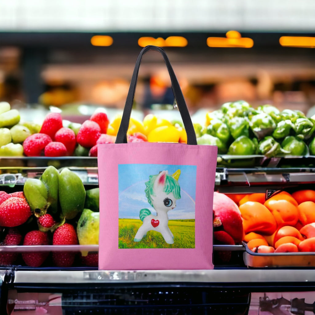 Pink Kitschy Unicorn Retro Inspired Tote Bag
