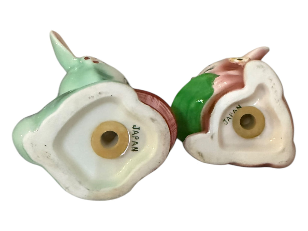 Vintage PY Easter Bunny Rabbit Salt and Peppers Shakers 1950s Anthropomorphic Japan MCM