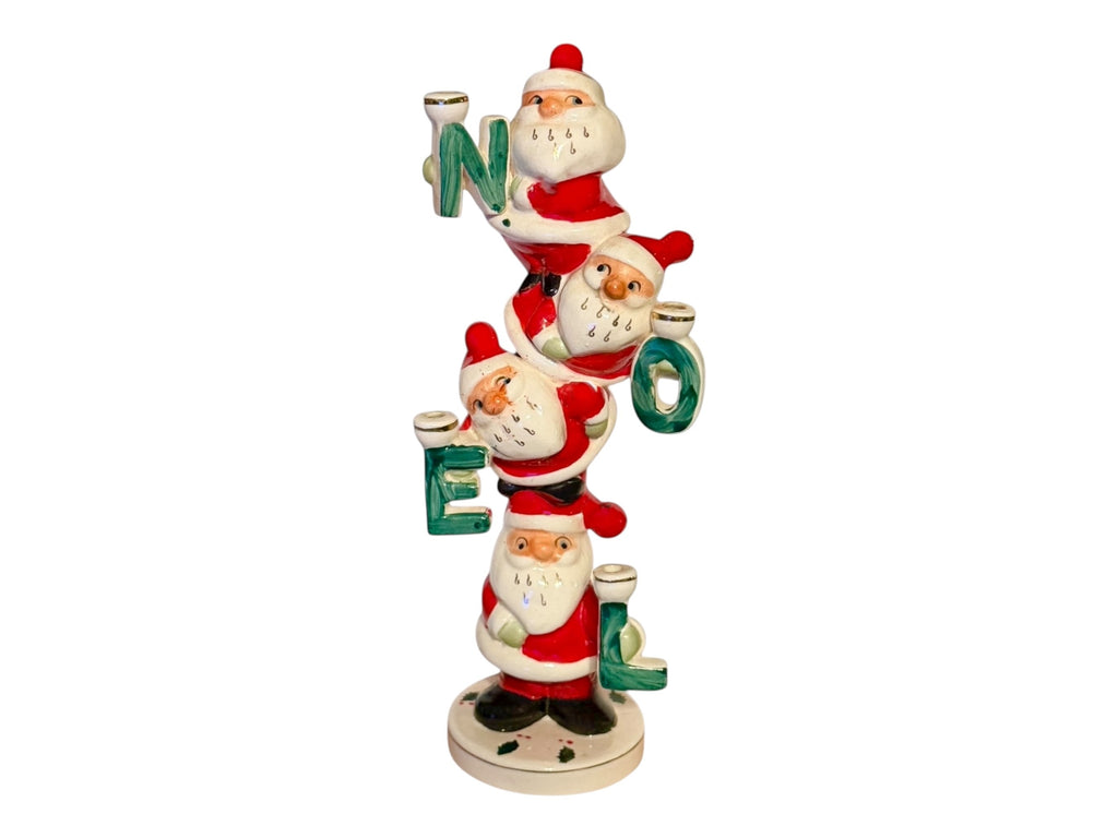 Vintage Napco NOEL Santa Totem Candle Holder Candelabra Mid-Century Christmas 1950s Japan