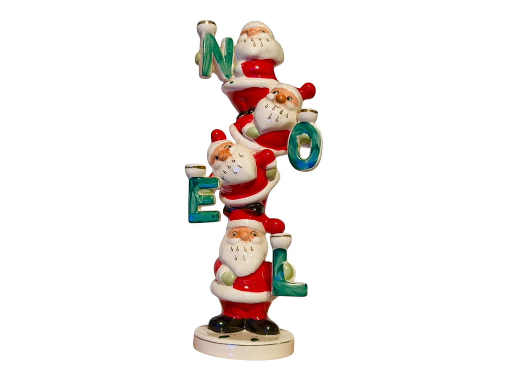 Vintage Napco NOEL Santa Totem Candle Holder Candelabra Mid-Century Christmas 1950s Japan