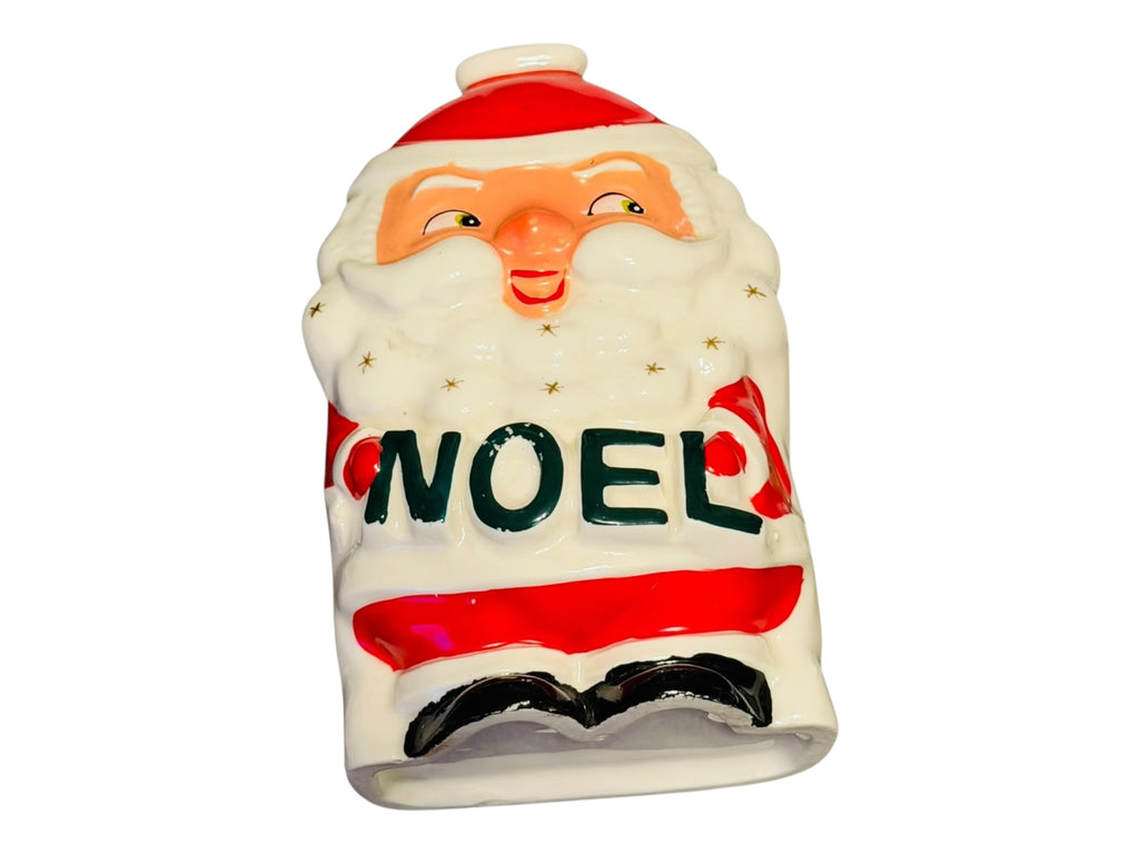 Vintage Holt Howard NOEL Santa & Mrs. Claus Planter Candy Cane Holders MCM Christmas Japan RARE 1950s