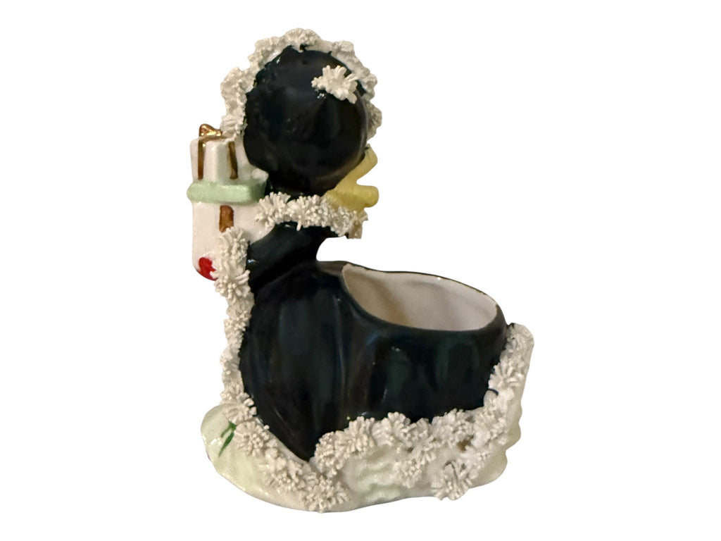 Vintage Napco Christmas Shopper Girl Planter with Poodle – 1950s Japan MCM