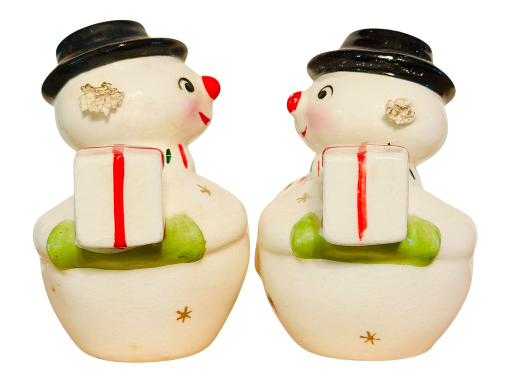 Vintage Holt Howard Jolly Christmas Snowman Salt and Pepper Shakers Mid-Century Modern Japan