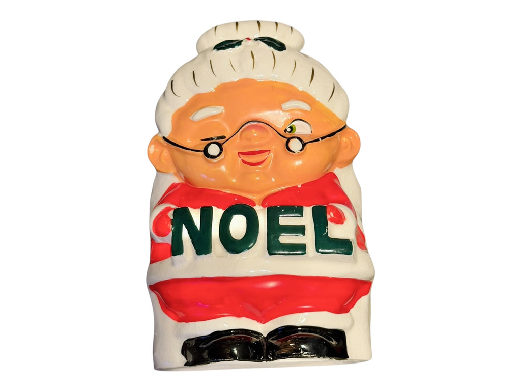 Vintage Holt Howard NOEL Santa & Mrs. Claus Planter Candy Cane Holders MCM Christmas Japan RARE 1950s