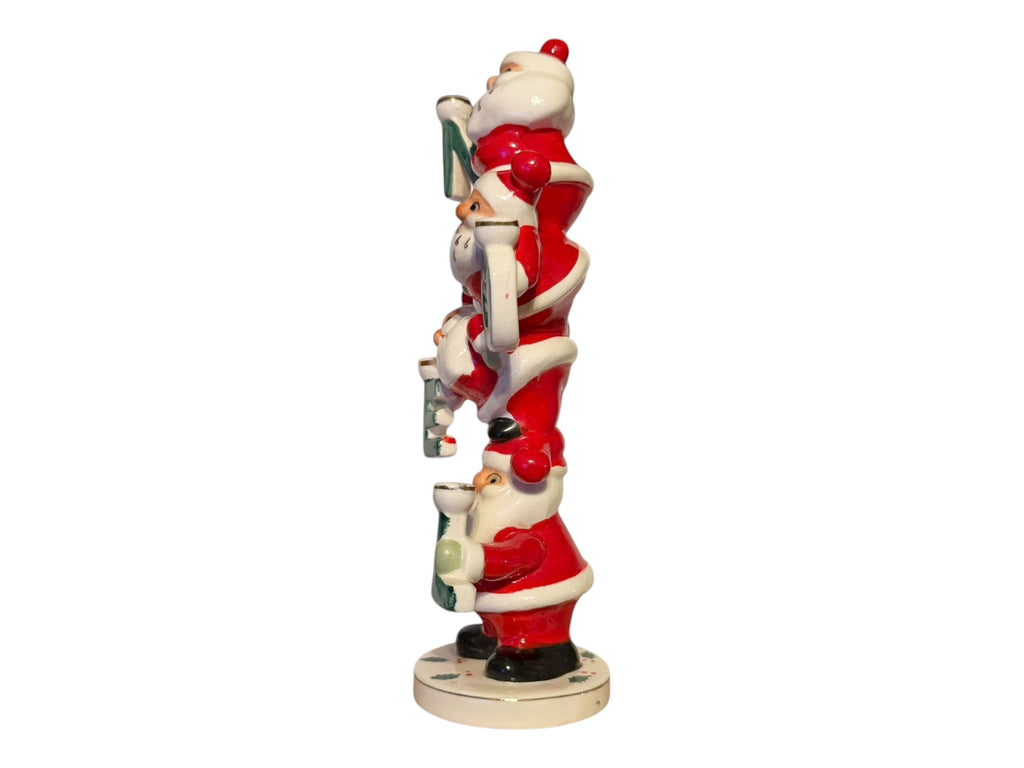 Vintage Napco NOEL Santa Totem Candle Holder Candelabra Mid-Century Christmas 1950s Japan