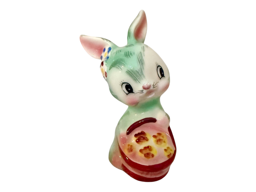 Vintage PY Easter Bunny Rabbit Salt and Peppers Shakers 1950s Anthropomorphic Japan MCM