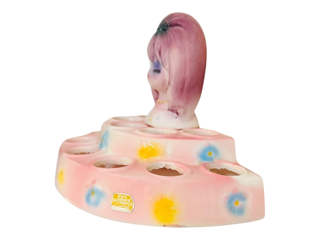 VINTAGE RARE Ado Mizumori Pink & Purple Mod Girl Lipstick Holder – Kitsch Vanity Japan 60s MCM