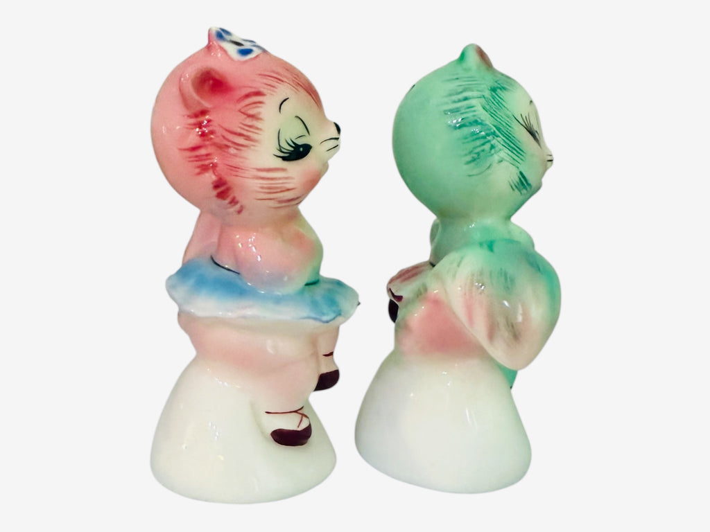 RARE Vintage PY Ballerina Squirrel Salt and Pepper Shakers MCM Japan Kitsch 1950s