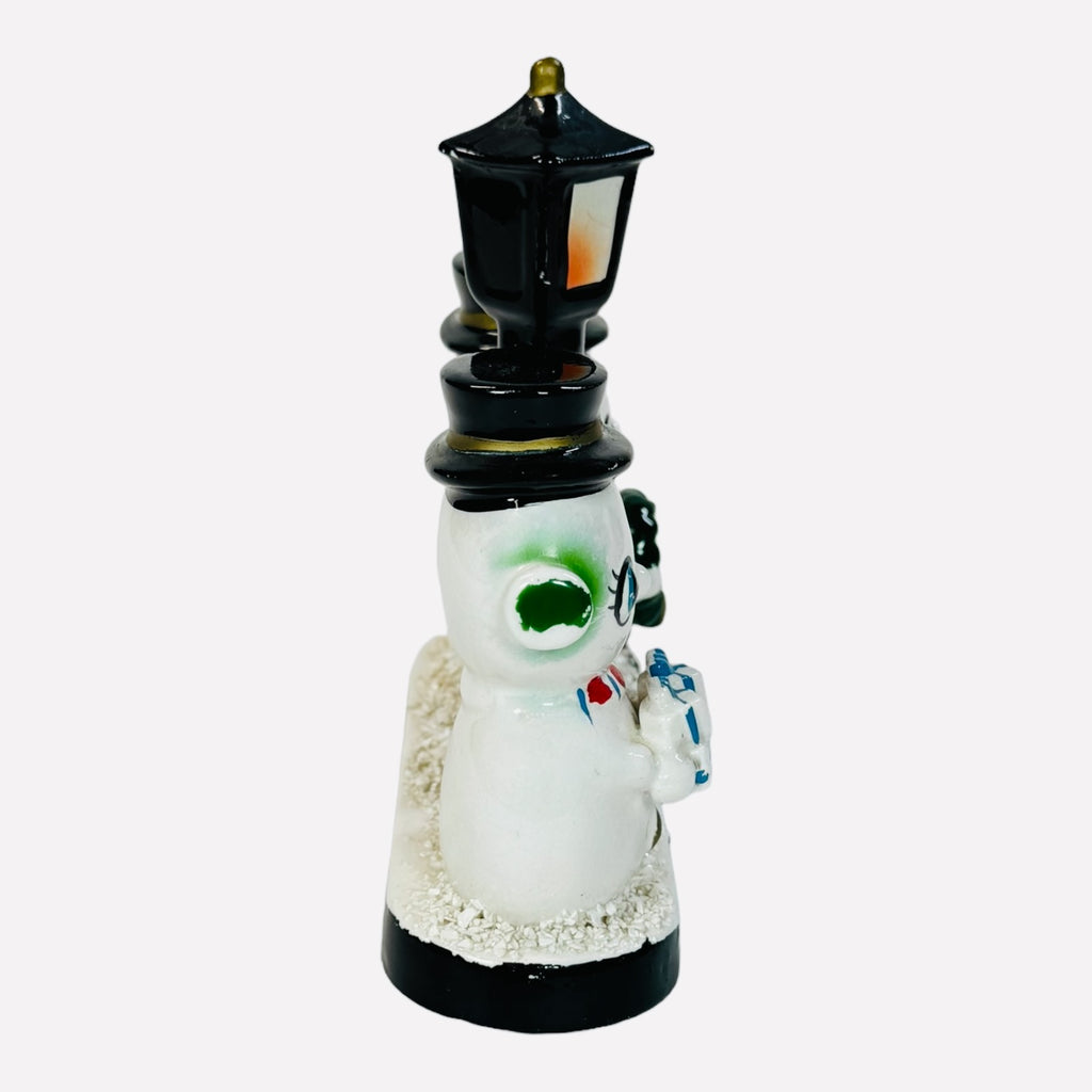 Vintage Holt Howard Blume Japan Christmas Snowman Couple Light Post 1950s MCM Kitsch Figurine