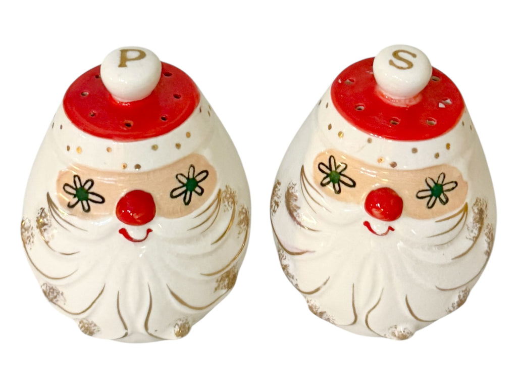 Vintage Holt Howard Starry Eyed Santa Salt and Pepper Shakers Japan MCM 1960s RARE