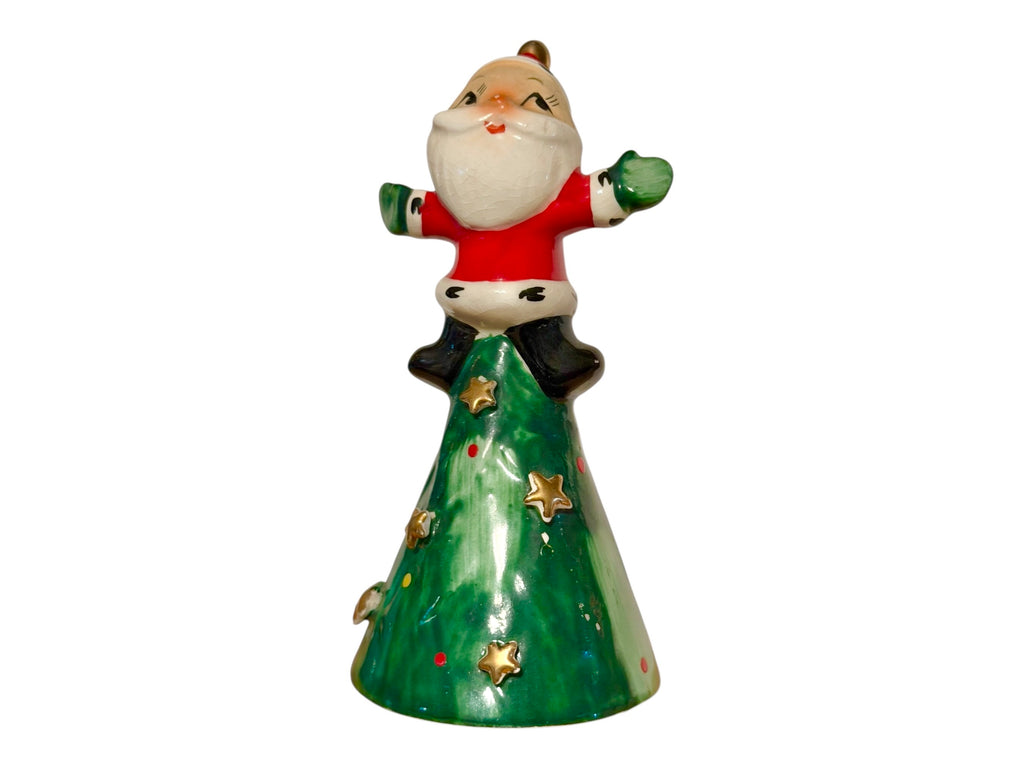 Vintage Holt Howard Santa 1959 Sitting on Christmas Tree Three-Tier Bell MCM Japan Pixieware