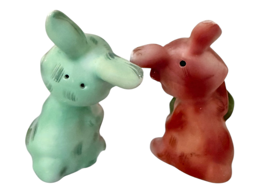 Vintage PY Easter Bunny Rabbit Salt and Peppers Shakers 1950s Anthropomorphic Japan MCM