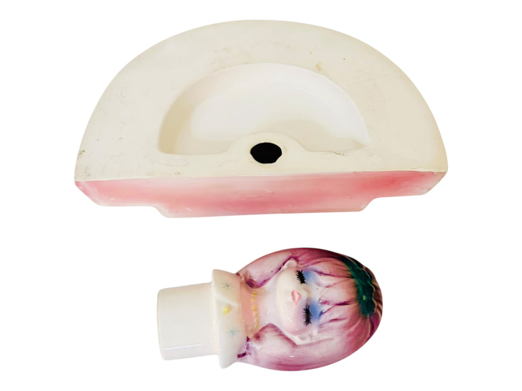 VINTAGE RARE Ado Mizumori Pink & Purple Mod Girl Lipstick Holder – Kitsch Vanity Japan 60s MCM