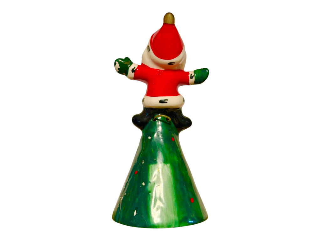 Vintage Holt Howard Santa 1959 Sitting on Christmas Tree Three-Tier Bell MCM Japan Pixieware