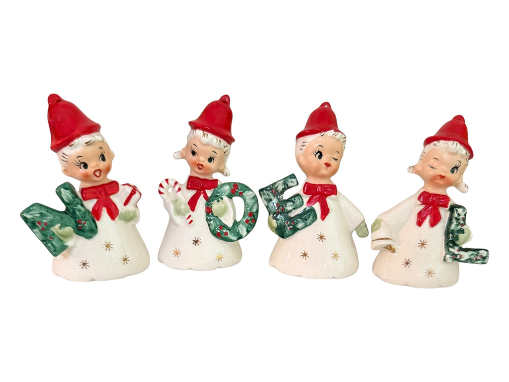Vintage Christmas Extremely Rare NOEL Bell Set by World Creations by Grimco 1950s Japan MCM Holt Howard